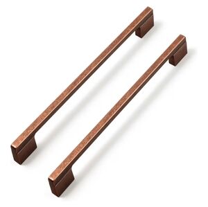 Goo-Ki Distressed Vintage Copper Drawer Pulls 6 5/8" Set Of 6 New With Hardware